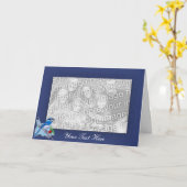 Karten-Schablone - blaue Jay-Grenze Karte (Gelbe Blume)