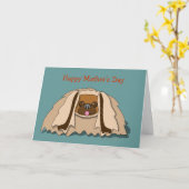 Karten-Schablone der Cartoon Pekingese Hundemutter Karte (Gelbe Blume)