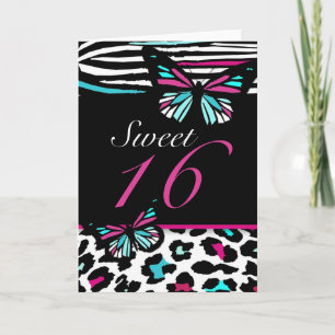 Karten-Schmetterling des Bonbon-16, Leopard u. Einladung