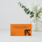 Karten-Schmutzorange des Baugewerbe-232 Visitenkarte (Stehend Vorderseite)