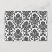Karten-Schwarz-weißer Damast-Spitze-Druck der Begleitkarte (Rückseite)