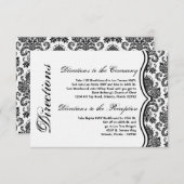 Karten-Schwarz-weißer Damast-Spitze-Druck der Begleitkarte (Vorne/Hinten)