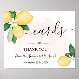 Karten Signieren Zitronen Pink Bridal Hochzeitsemp Poster