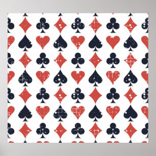 Karten spielen: Abstraktes Muster grunge Poster