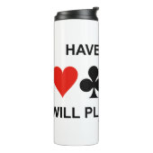 Karten spielen Bridge und Vier-Karten-Anzug Thermosbecher (Nach links gedreht)