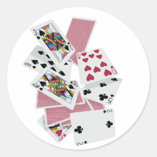 Karten spielen - gewinnen - Glückliche Charme Runder Aufkleber