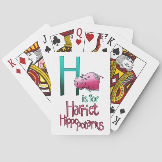 Karten spielen: H ist für Harriet Hippopotamus Spielkarten (Rückseite)