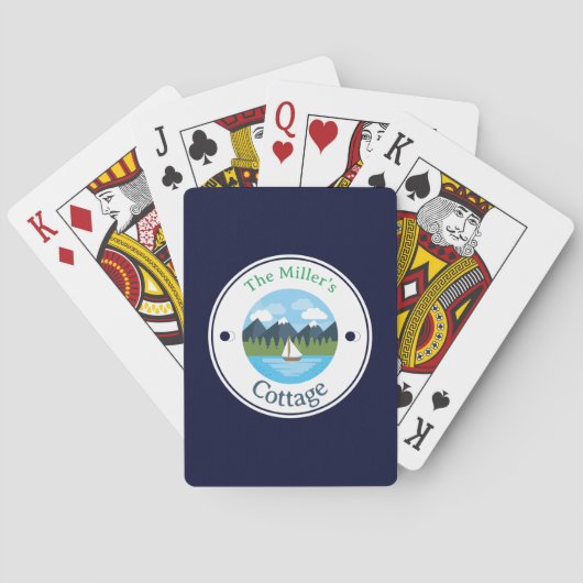 Karten spielen - Hütte - Personalisiert - Name hin Spielkarten (Rückseite)