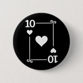 Karten spielen Kostüm 10 Karte 10 Herz Button (Vorderseite)