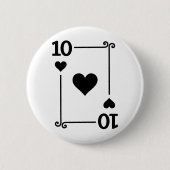 Karten spielen Kostüm 10 Karte 10 Herz Button (Vorderseite)