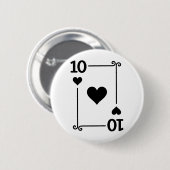 Karten spielen Kostüm 10 Karte 10 Herz Button (Vorne & Hinten)