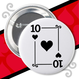 Karten spielen Kostüm 10 Karte 10 Herz Button