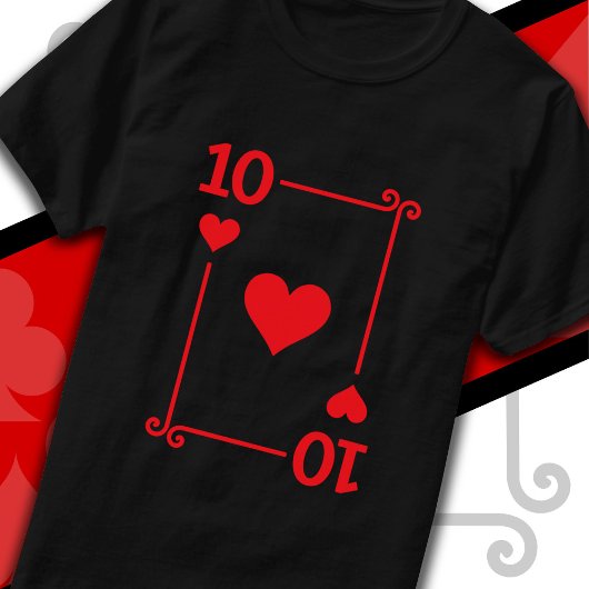 Karten spielen Kostüm 10 Karte 10 Herz T-Shirt
