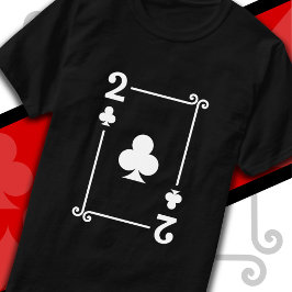 Karten Spielen Kostüm 2 Clubs Karte Zwei Karten T-Shirt