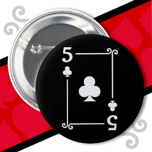 Karten Spielen Kostüm 5 Clubs Karte Fünf Karte Button