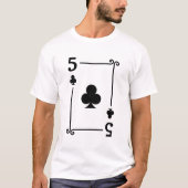 Karten Spielen Kostüm 5 Clubs Karte Fünf Karte T-Shirt (Vorderseite)