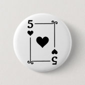 Karten spielen Kostüm 5 Herz Karte Fünf Karte Button (Vorderseite)