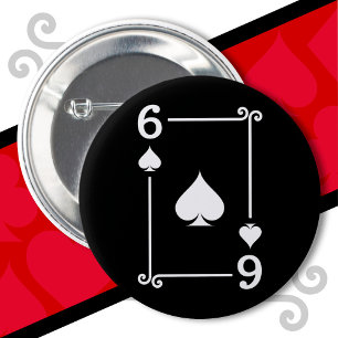 Karten spielen Kostüm 6 Spaßkarten Karte Six Karte Button