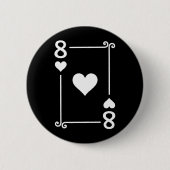 Karten spielen Kostüm 8 Herz Karte Acht Karte Button (Vorderseite)