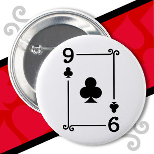 Karten spielen Kostüm 9 Clubs Card Nine Karte Button