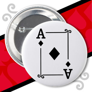 Karten Spielen Kostüm-Ace-Diamanten-Karte Button