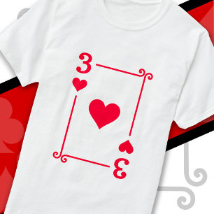 Karten spielen Kostüm Drei Karten Drei Herz T-Shirt
