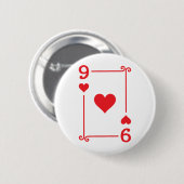 Karten spielen Kostüm neun Karte 9 des Herzens Button (Vorne & Hinten)