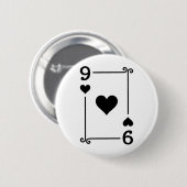 Karten spielen Kostüm neun Karte 9 des Herzens Button (Vorne & Hinten)