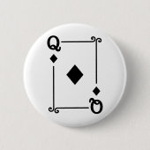Karten spielen Kostüm Queen Diamonds Card Queen Button (Vorderseite)