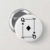 Karten spielen Kostüm Queen Diamonds Card Queen Button (Vorne & Hinten)