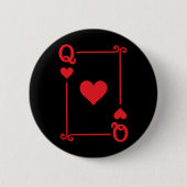 Karten spielen Kostüm Queen Hearts Card Queen Card Button (Vorderseite)