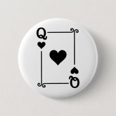 Karten spielen Kostüm Queen Hearts Card Queen Card Button (Vorderseite)