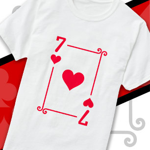 Karten spielen Kostüm Sieben Karte 7 des Herzens T-Shirt
