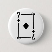 Karten spielen Kostüm Sieben Karte 7 Diamanten Button (Vorderseite)