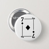 Karten spielen Kostüm Sieben Karte 7 Diamanten Button (Vorne & Hinten)