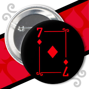 Karten spielen Kostüm Sieben Karte 7 Diamanten Button