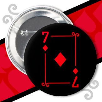 Karten spielen Kostüm Sieben Karte 7 Diamanten Button