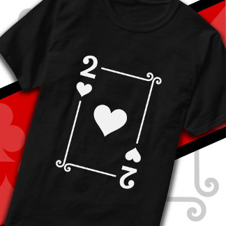 Karten spielen Kostüm Zwei Karten 2 des Herzens T-Shirt