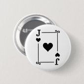 Karten spielen Kostüme Jack Herz-Karte-Jack-Karte Button (Vorne & Hinten)