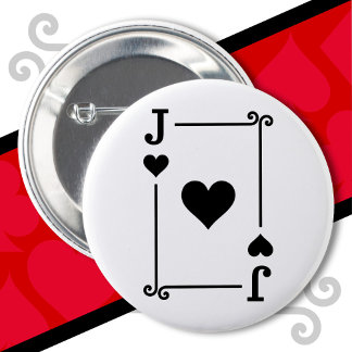 Karten spielen Kostüme Jack Herz-Karte-Jack-Karte Button