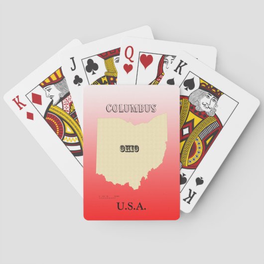 Karten spielen - Ohio Staat Karte mit Stadt Spielkarten (Rückseite)