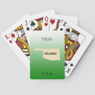 Karten spielen - Oklahoma Staat Karte mit Stadt Spielkarten