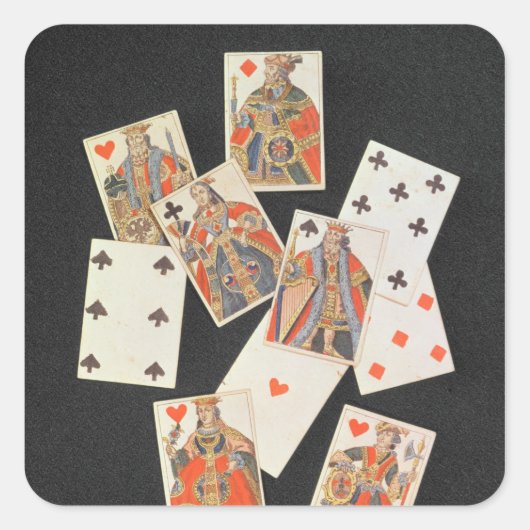 Karten spielen quadratischer aufkleber (Vorderseite)