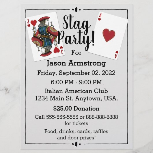 Karten spielen Stag Party Flyer (Vorne)