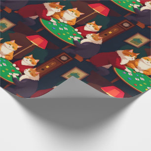 Karten spielende Katzen Poker Süße Katze Glücksspi Geschenkpapier