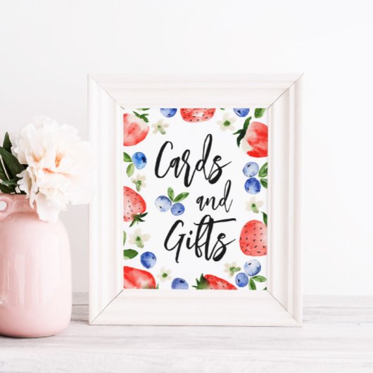 Karten Strawberry Blueberry Baby Duschunterschrift Poster