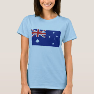 Karten-T - Shirt Australien-Flaggen-x