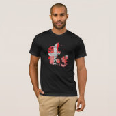Karten-T - Shirt Dänemarks Flagcolor (Vorne ganz)