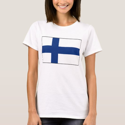 Karten-T - Shirt Finnland-Flaggen-x (Vorderseite)