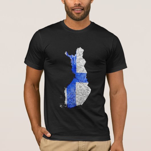 Karten-T - Shirt Finnlands Flagcolor (Vorderseite)